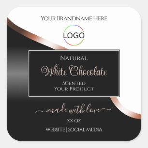 Rose noir blanc Wavy Gold avec Étiquette de produi