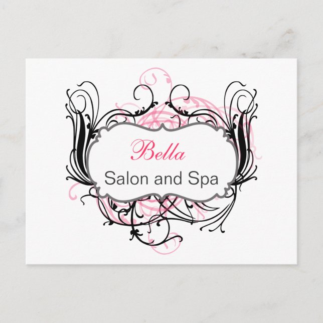 rose noir et blanc Chic Business Merci Cartes (Devant)
