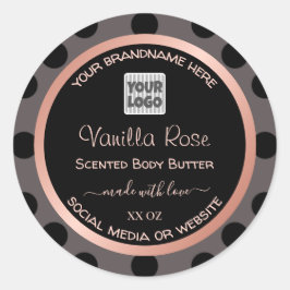 Rose noir Étiquettes d'emballage de produits Gold 