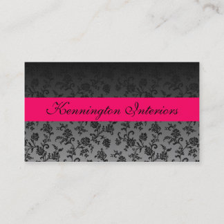 Rose noir rose chaud Damask Cartes de visite