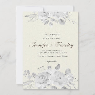 rose noire et blanche faire-part de mariage