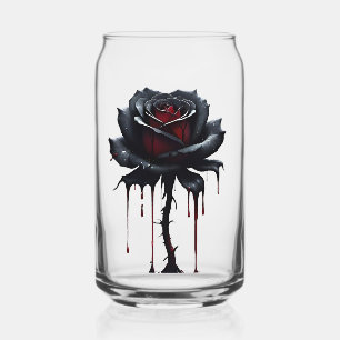 Rose noire sinistre peut verre