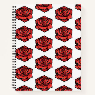 Rose-Notebook mit Graphpapier Notizbuch
