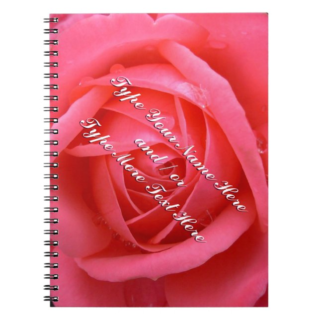 Rose Notebook Personalisiert Romantisches Rosenbuc Notizblock (Vorderseite)