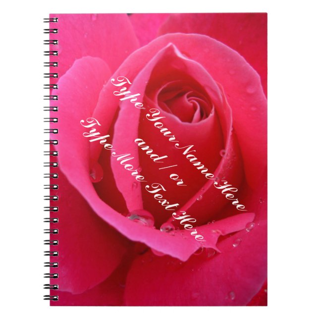 Rose Notebook Personalisiert Romantisches Rosenbuc Notizblock (Vorderseite)