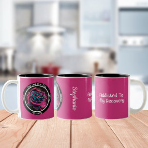 Rose Nüchternheits-Chip   12-Schritte AA NA Genesu Zweifarbige Tasse
