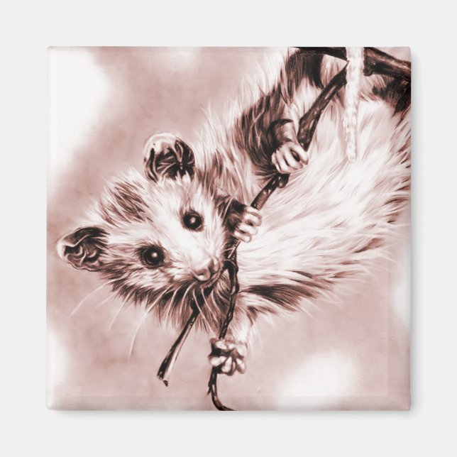 Rose Opossum Magnet (Vorne)