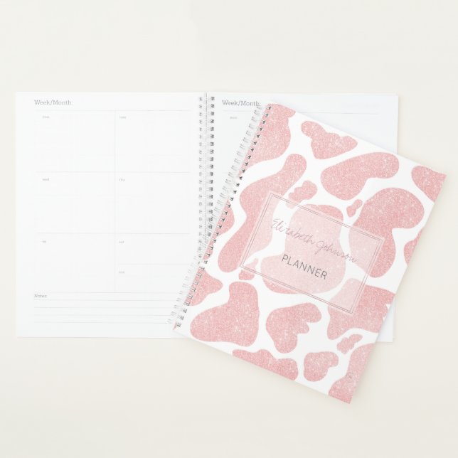 Rose Or blanc Grandes taches de vache Motif animal (Devant avec enveloppe)