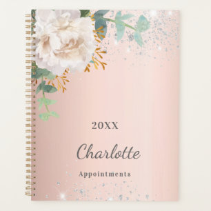Rose or floral argent parties scintillant monogram