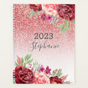 Rose or Parties scintillant aquarelle Floral Perso