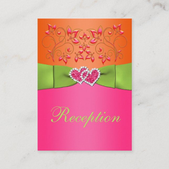 Rose, Orange, Lime Floral, Cartes Carrosaires (Devant)