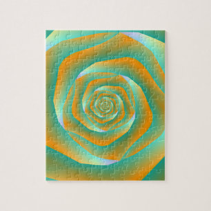 Rose Orange und Green Spiral Puzzle