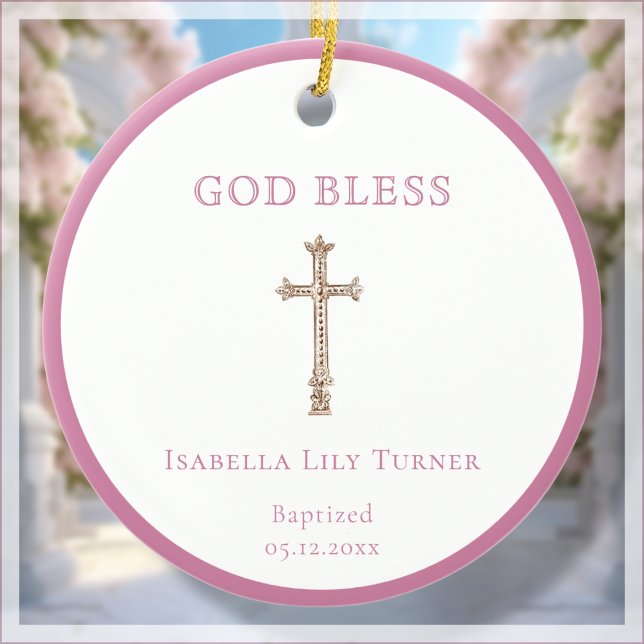 Rose | Ornement en céramique de conservation du ba (Créateur téléchargé)