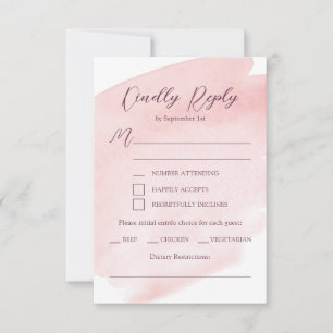 Rose Pâle Aquarelle Réponse au Mariage