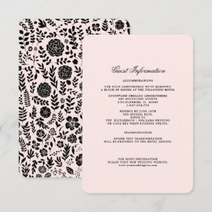Rose pâle Cartes de détails du Mariage Floral no