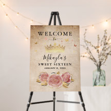 Rose Pâle et Or Élégante Fête de Bienvenue
