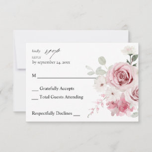 Rose Pâle & Eucalyptus Floral sans RSVP de repas 2