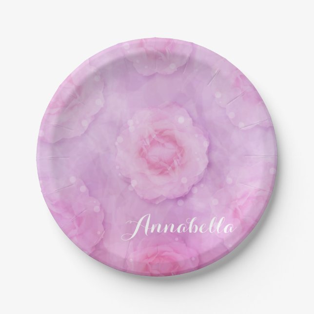 Rose Pappteller (Vorderseite)
