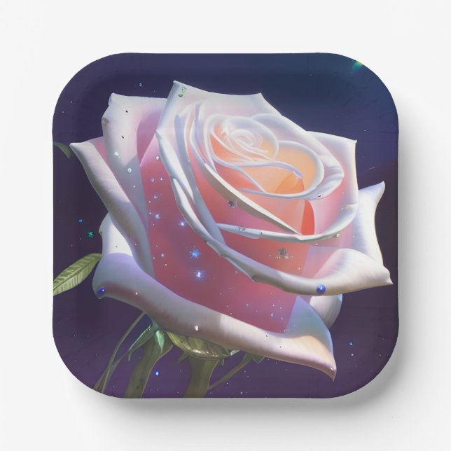 Rose Pappteller (Vorderseite)