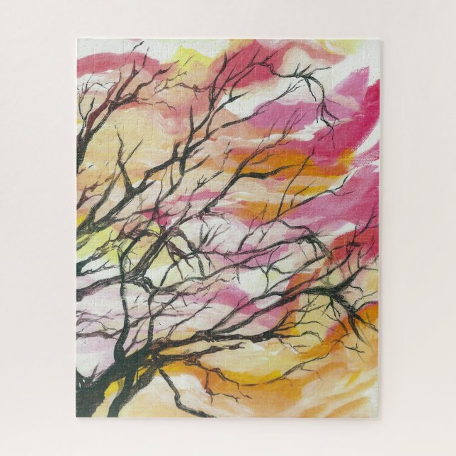 Rose par les arbres, 16" x 20" puzzle de (Vertical)