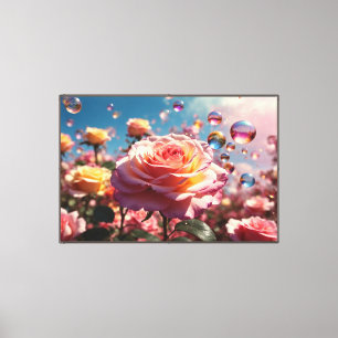 Rose Paradies Stretched Canvas Print Leinwanddruck