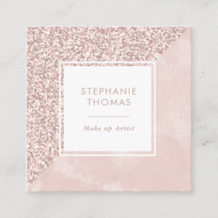 Rose parties scintillant carte de visite rose  car