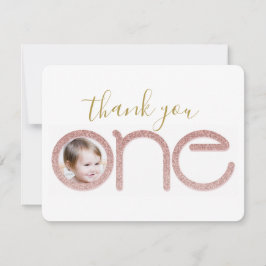 Rose Parties scintillant or 1er Carte de remerciem