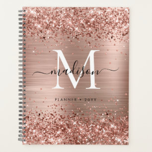 Rose Parties scintillant or brossé métal Monogramm