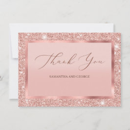 Rose Parties scintillant or Mariage plat Carte de