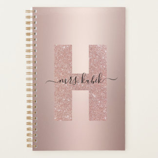Rose Parties scintillant or  Monogramme enseignant