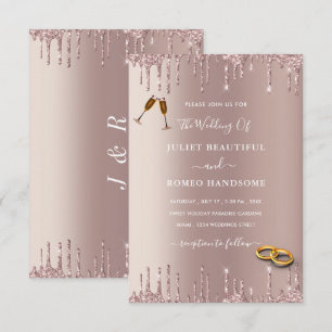 Rose Parties scintillant or Votre Faire-part de ma