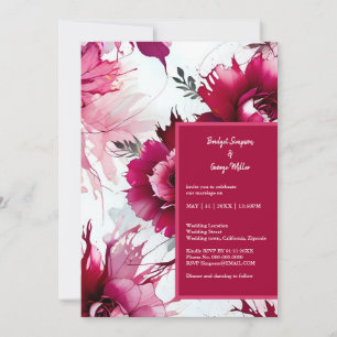 rose pastel fleurs abstraites roses invitation