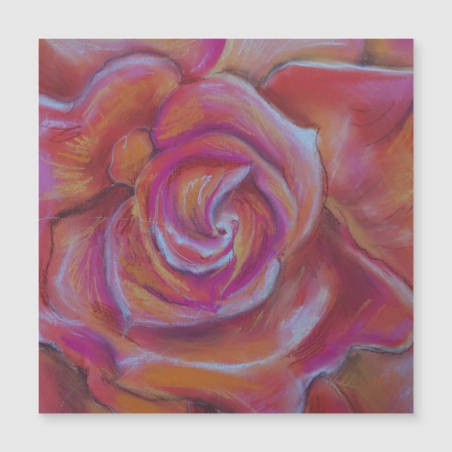 Rose Pastel Magnetkarte (Vorderseite)