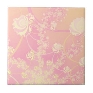 Rose Pastel Pink Fraktal Blume Fliese