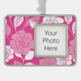 ROSE PATTERN (PINK) Rahmen-Ornament SILBER