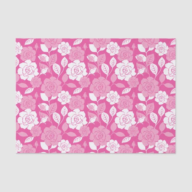 ROSE PATTERN (PINK) SEIDENPAPIER (Vorderseite)