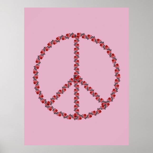 Rose Peace Sign Poster (Vorne)