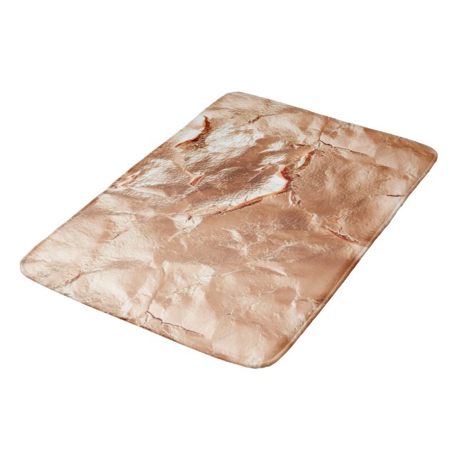 Rose Peach Gold Glam Badematte (Schrägansicht)
