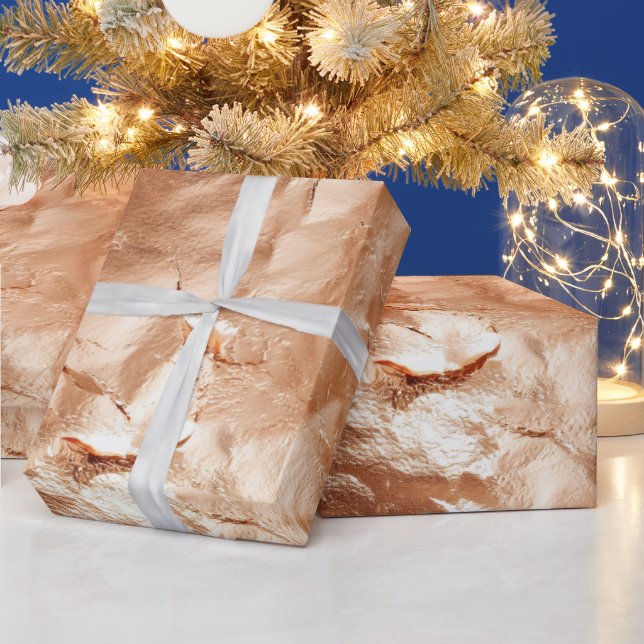 Rose Peach Gold Glam Geschenkpapier (Feiertage)