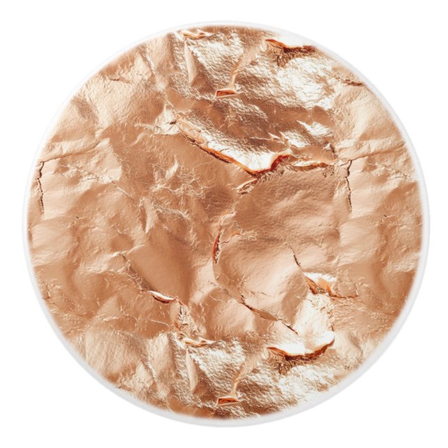 Rose Peach Gold Glam Keramikknauf (Vorderseite)