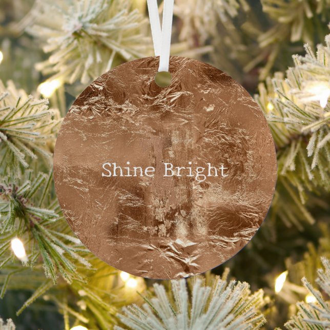 Rose Peach Gold Glam Ornament Aus Metall (InSitu)