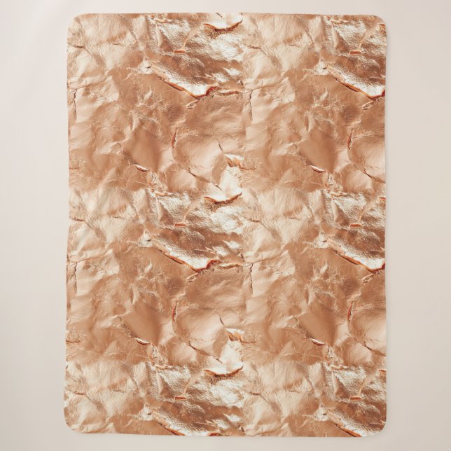 Rose Peach Gold Glam Sherpadecke (Vorderseite)