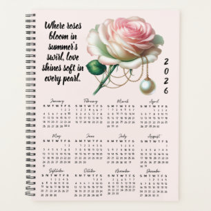 Rose & Pearl June-Verse – 2026 Jahresplaner Planer