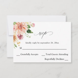 Rose & Pêche Floral & Verdure pas Repas RSVP V2