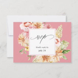 Rose & Pêche Floral & Verdure w Repas RSVP 2 Rose