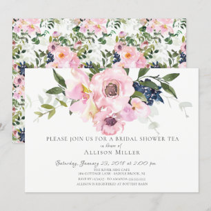 Rose & Peonies Bridal Tee Party Einladung