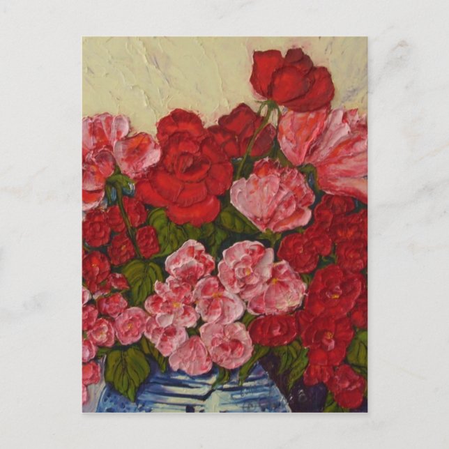 Rose & Peonies Postkarte (Vorderseite)