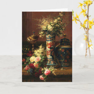 Rose, Peonies, Vergessen-mir-Noten in einer japani Karte