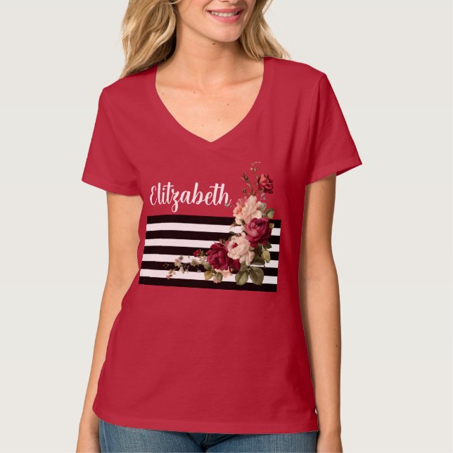 Rose Peony floralT-Shirt T-Shirt (Vorderseite)