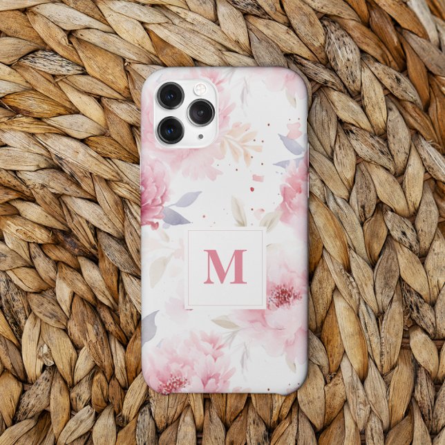 Rose Peonys Custom Monogram Case-Mate iPhone 14 Pro Max Hülle (Von Creator hochgeladen)